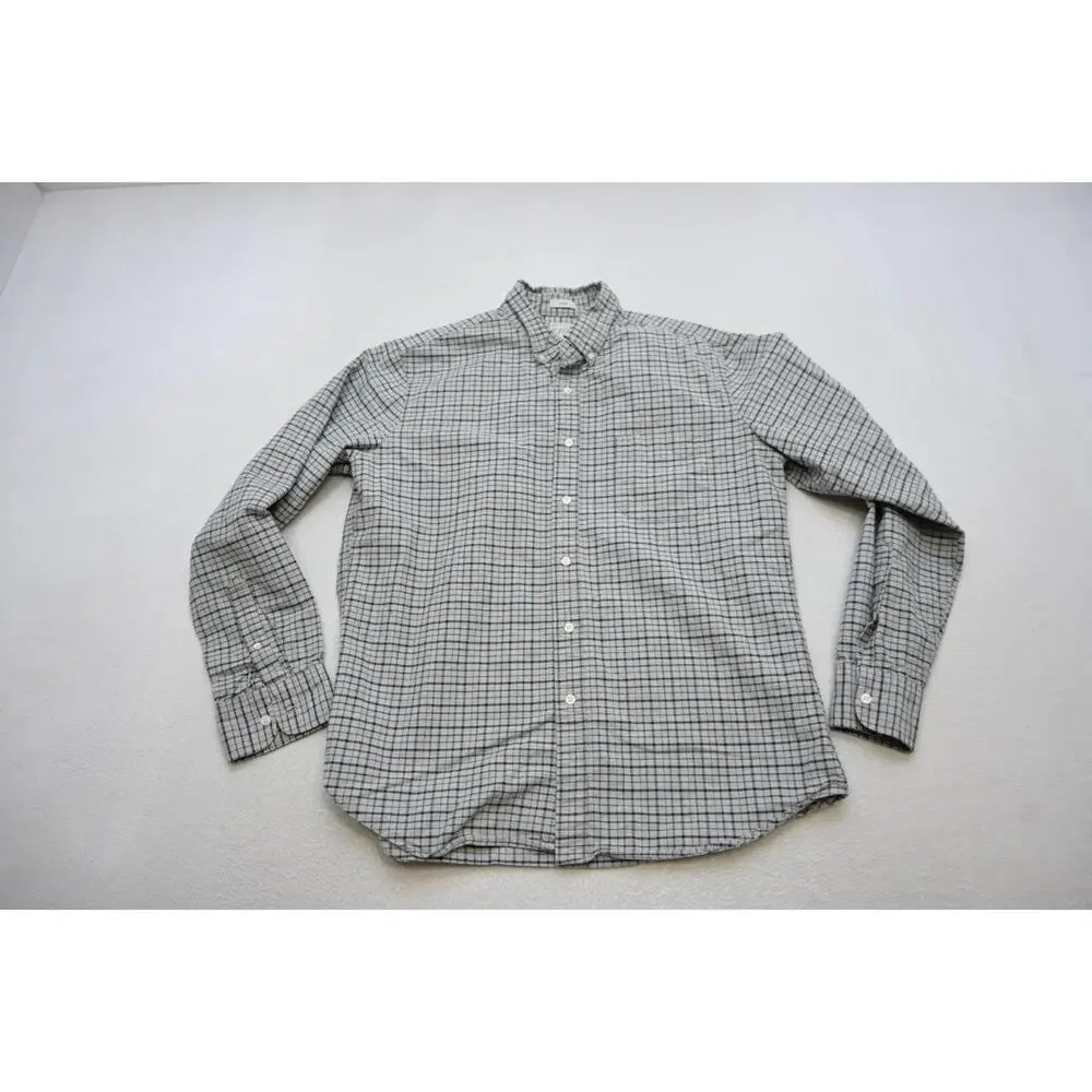 J Crew Slim Fit Dress Shirt Plaid Casual Button Up‎ Front Pocket Mens Sz Large